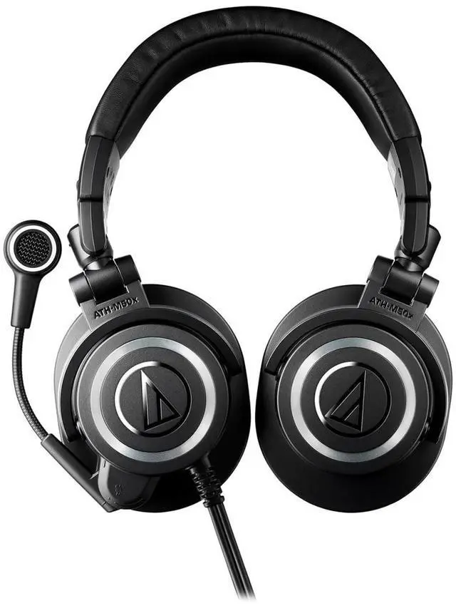 Alt view image 3 of 7 - ATH-M50XSTS StreamSet Streaming Headset - Black Bundle with Case, Stand, XLR Cable, and Austin Bazaar Polishing Cloth