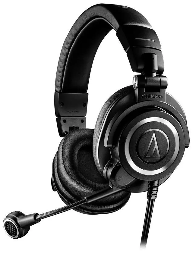 Alt view image 2 of 7 - ATH-M50XSTS StreamSet Streaming Headset - Black Bundle with Case, Stand, XLR Cable, and Austin Bazaar Polishing Cloth