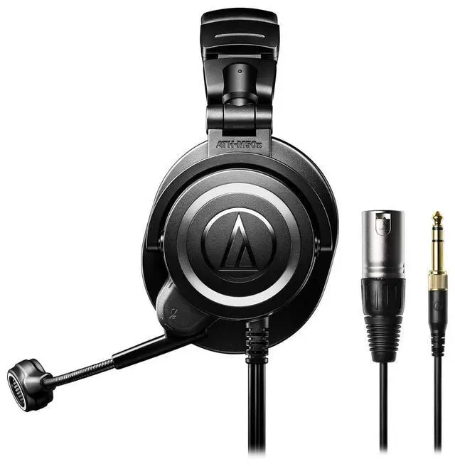 Alt view image 4 of 7 - ATH-M50XSTS StreamSet Streaming Headset - Black Bundle with Case, Stand, XLR Cable, and Austin Bazaar Polishing Cloth