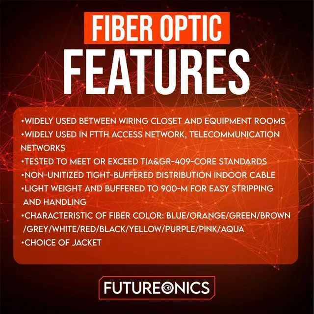 Alt view image 5 of 6 - 2 Strand Indoor/Outdoor Fiber Optic Cable, OS2 9/125 Singlemode, G652.D, Black, Riser Rated, Spool, 1000 Feet
