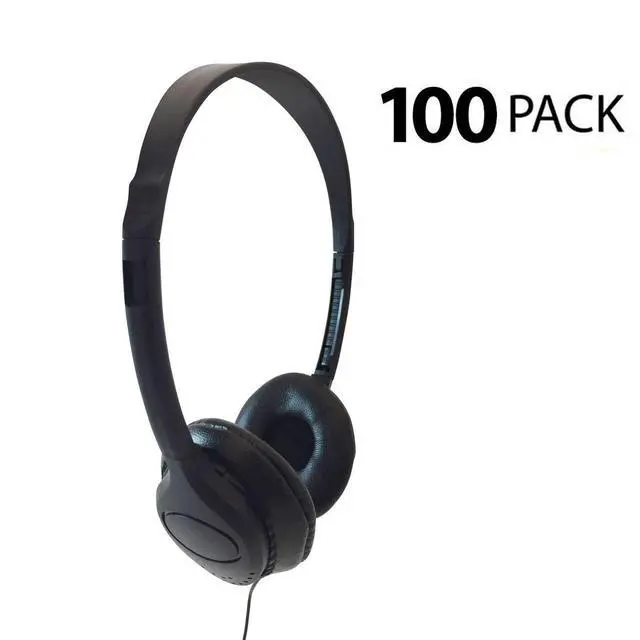 Alt view image 2 of 2 - Encore ENC-313 Classroom Testing Stereo Headphones with Leatherette Earpads - 100 Pack