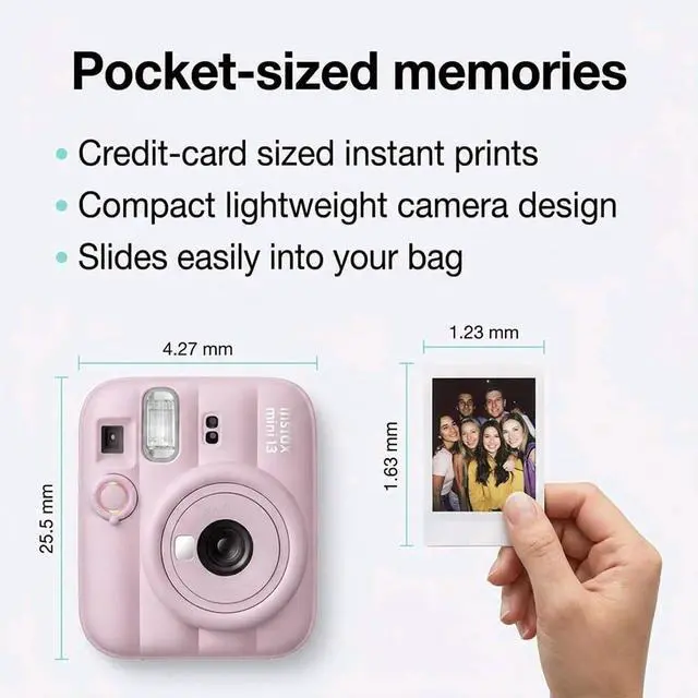 Alt view image 5 of 7 - Instax Mini 13 Candy Pink Instant Camera with 20-Sheet Film | Includes Instax Mini 13 Candy Pink Camera, 20-Sheet Mini Film, and 20 Sticker Frames for creative instant photos