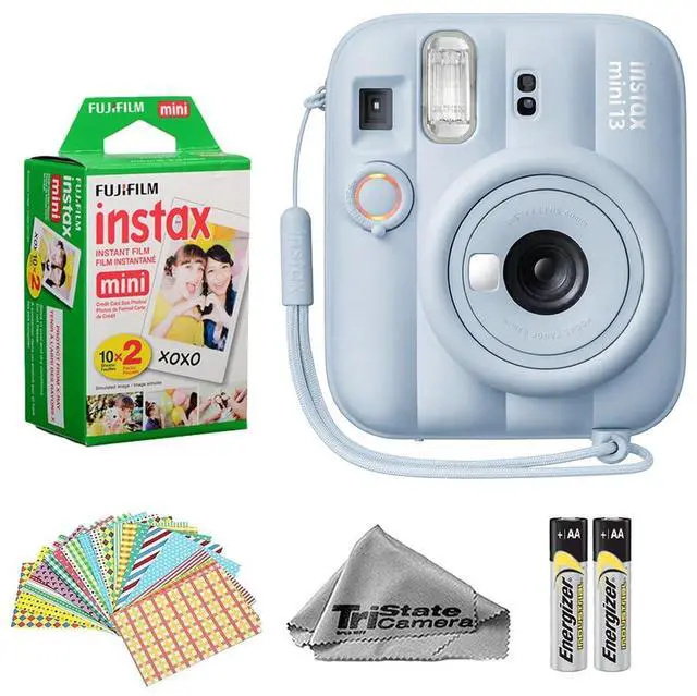 Main image of Instax Mini 13 Frost Blue Instant Camera with 20-Sheet Film | Includes Instax Mini 13 Frost Blue Camera, 20-Sheet Mini Film, and 20 Sticker Frames for creative instant photos