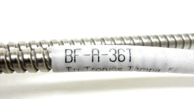 Alt view image 4 of 7 - BF-A-36T 0.125 INCH Diameter, 36 INCH Cable Length, BIFURCATED, Fiber Optic, Glass Fiber, Light Guide, Stainless Steel, Threaded 1.50 Brass Head