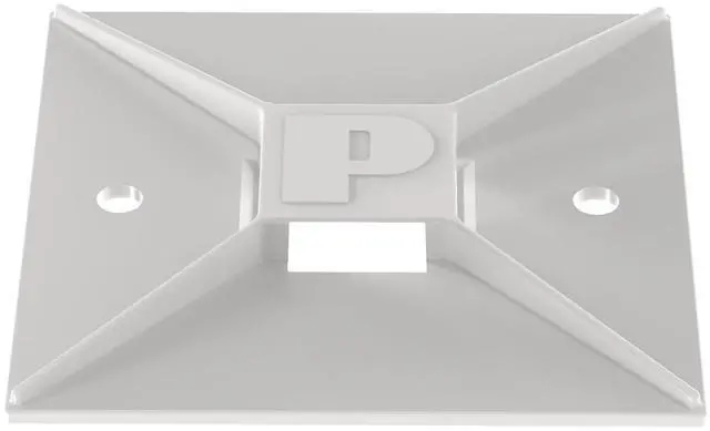 Main image of ABM4H-A-L Adhesive Backed Cable Tie Mount, 4-Way Mount, Pre-Installed Adhesive, Indoors Environment, Nylon 6.6, Rubber Mounting Method, White (Pack of 50)