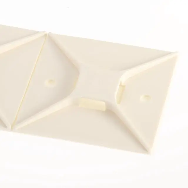 Alt view image 2 of 4 - ABM4H-A-L Adhesive Backed Cable Tie Mount, 4-Way Mount, Pre-Installed Adhesive, Indoors Environment, Nylon 6.6, Rubber Mounting Method, White (Pack of 50)