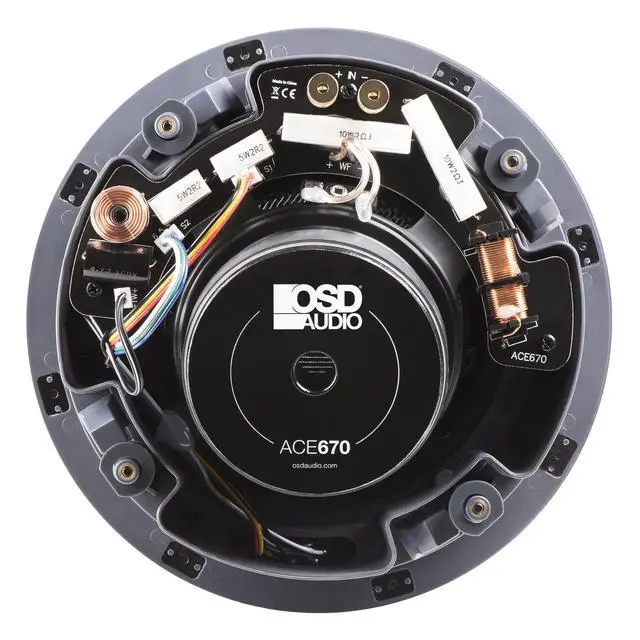 Alt view image 5 of 5 - 6.5" Trimless Ceiling Speaker 90W LCR Home Theater Surround, Contour Switch, ACE670 (Single)