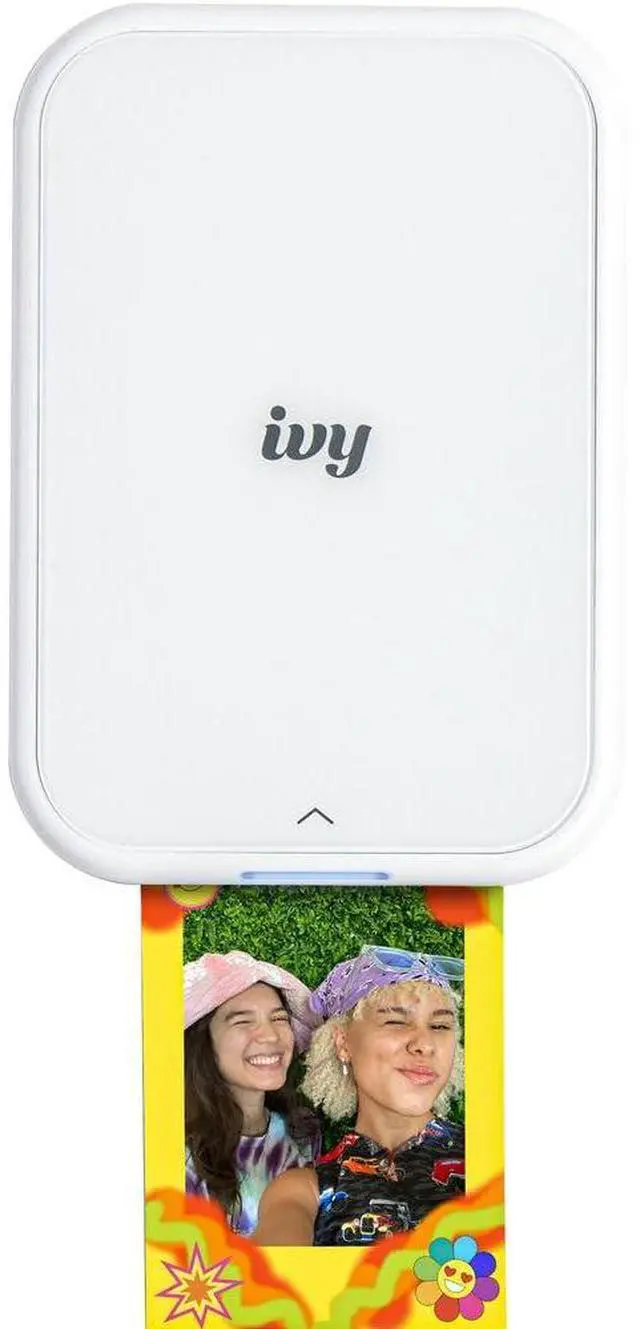 Alt view image 2 of 7 - Ivy 2 Mini Photo Printer Pure White Travel Accessory Bundle | For iOS & Android, ZINK 2x3 Sticky-Back Photo Prints, Compact Travel Size | Bluetooth | 50 Sheets + More