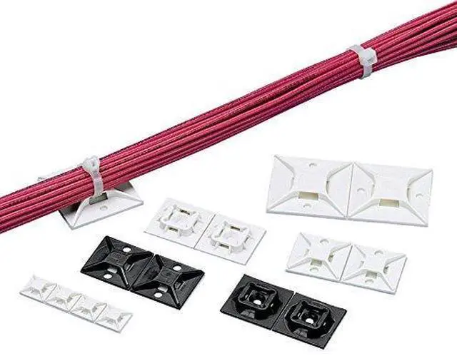 Main image of ABM2S-A-D 4 WAY NATURAL NYLON ADHESIVE BACKED CABLE TIE MOUNT (QTY 500)