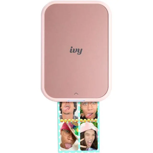 Alt view image 2 of 7 - Ivy 2 Mini Photo Printer Blush Pink Travel Accessory Bundle | For iOS & Android, ZINK 2x3 Sticky-Back Photo Prints, Compact Travel Size | Bluetooth | 50 Sheets + More