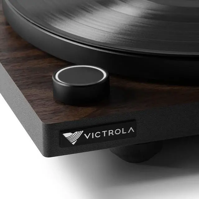 Alt view image 6 of 6 - Turntable System Includes T1 Vinyl Record Player & M1 Bookshelf Monitors, Built-In Bluetooth 5.0 Connectivity, Supports 33-1/3 and 45 RPM Vinyl Record, Wireless Music Streaming (Espresso)