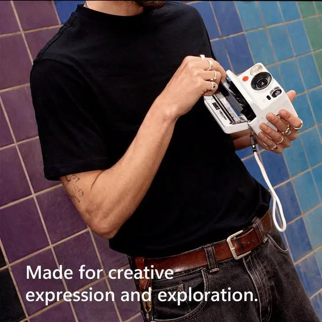 Alt view image 6 of 7 - Polaroid Now+ 3rd Generation Bluetooth i-Type Instant Camera with 16 Color Film Photos, White | App Controlled with Signature Series Case Bundle