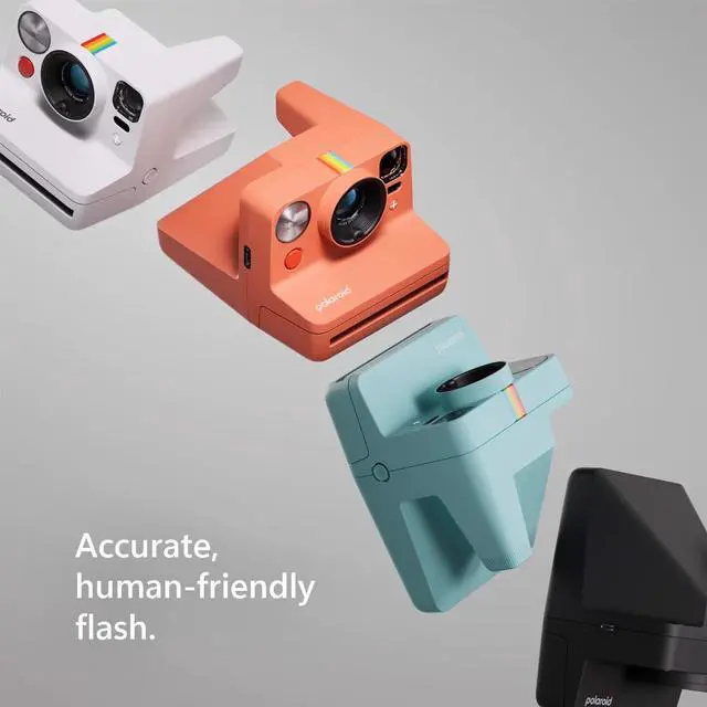 Alt view image 7 of 7 - Polaroid Now+ 3rd Generation Bluetooth i-Type Instant Camera with 16 Color Film Photos, White | App Controlled with Signature Series Case Bundle