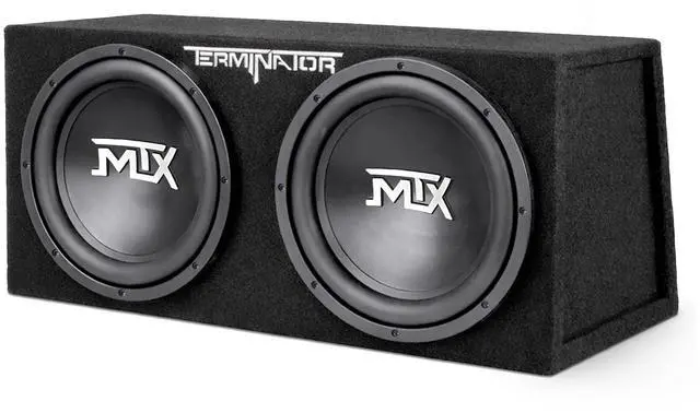 Main image of Terminator Dual 12" Subwoofers, Loaded Enclosure, 1200W Max, 400W RMS | Car Audio Subwoofer and Speaker System with Deep Bass Sound