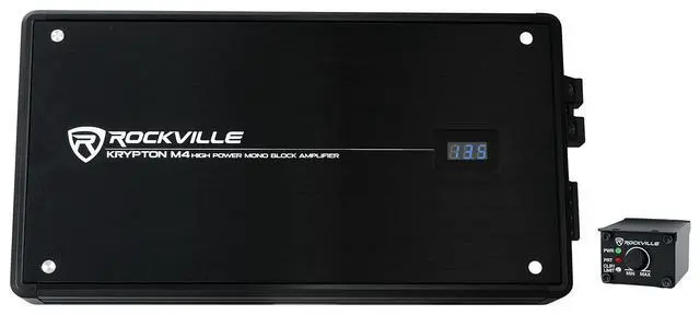 Alt view image 2 of 6 - Krypton M4 Class D Mono 1-Ohm Car Amplifier with RWK01 Wire Kit | 6000W Peak / 1500W RMS, 1-Ohm, Class D MOSFET, Bass Remote with Clip Indicator, RWK01 0 AWG Wire Kit with RCAs, 2-Items