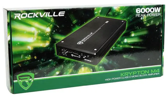 Alt view image 4 of 6 - Krypton M4 Class D Mono 1-Ohm Car Amplifier with RWK01 Wire Kit | 6000W Peak / 1500W RMS, 1-Ohm, Class D MOSFET, Bass Remote with Clip Indicator, RWK01 0 AWG Wire Kit with RCAs, 2-Items