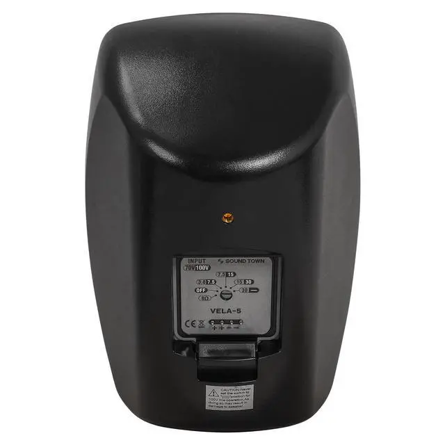 Alt view image 5 of 6 - Pair of 5.25" Outdoor Surface-Mount Speakers (VELA-5B-PAIR) | IP55 Weatherproof Enclosure, Adjustable Bracket, 5.25" Woofer, 70V/100V/8, for Home & Commercial Installations, Black