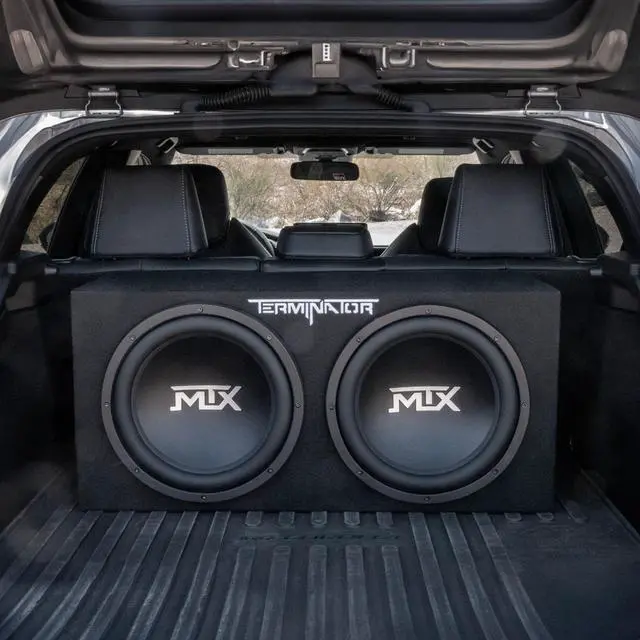 Alt view image 6 of 6 - Terminator Dual 12" Subwoofers, Loaded Enclosure, 1200W Max, 400W RMS | Car Audio Subwoofer and Speaker System with Deep Bass Sound