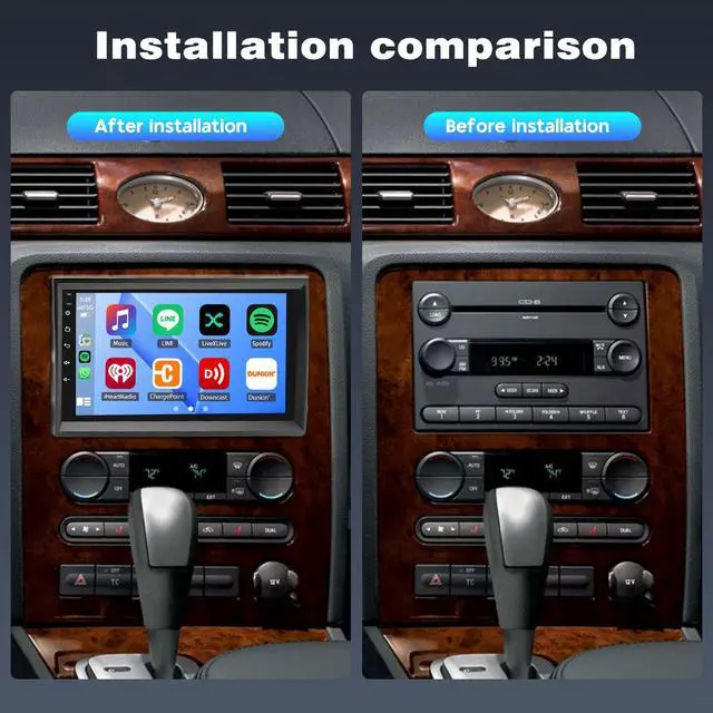 Alt view image 2 of 7 - 2+32G Android Car Radio for Ford Five Hundred 2005 2006 2007 | 7'' Touchscreen 5G WiFi with Wireless CarPlay Android Auto Bluetooth GPS FM RDS AHD Backup Cam Split Screen