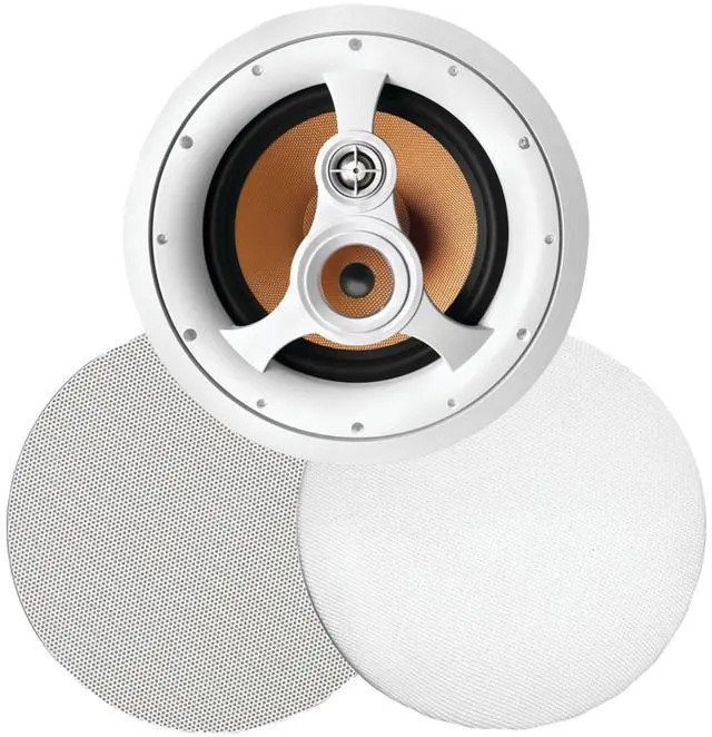 Main image of America H-310C 250-Watt 3-Way 10" in-Ceiling Speaker with Pivoting Tweeter & Midrange Plus Metal & Cloth Grilles, White