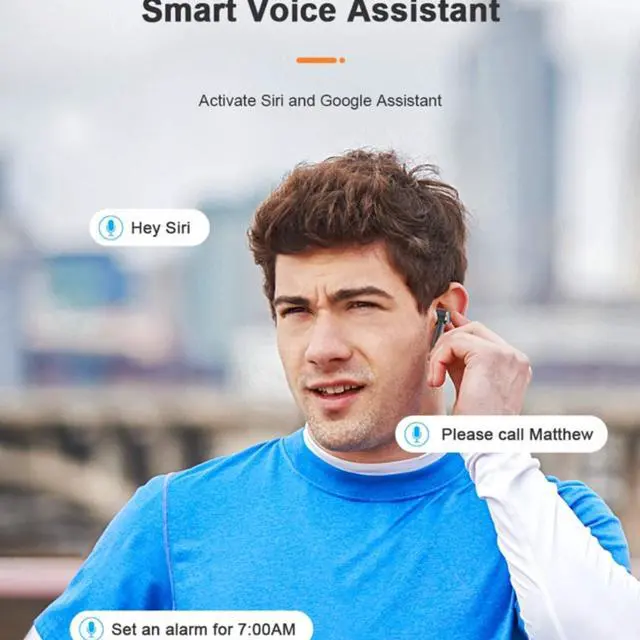 Alt view image 7 of 7 - True Wireless Earbuds Bluetooth 5.0 Headphones, Sports in-Ear Stereo Mini Headset w/Mic Extra Bass IPX5 Waterproof Low Latency Instant Pairing (Auto-Pair) 40H Playtime with Battery Charging Case