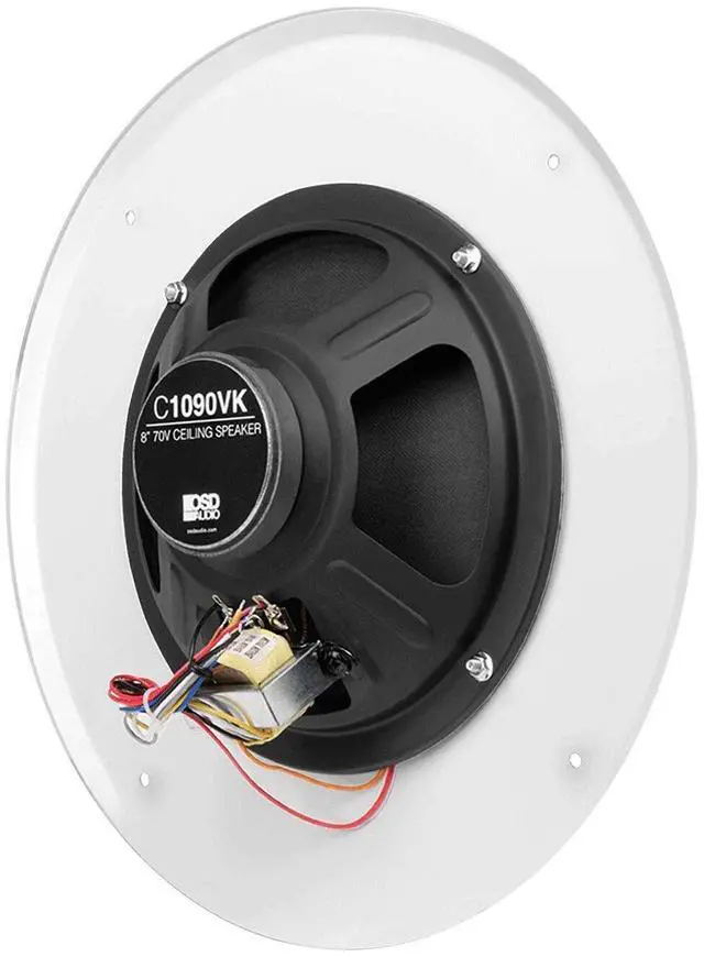 Alt view image 3 of 4 - C1090 Commercial 8" Ceiling 70V Speaker w/Volume Control 70/25V Transformer (3-Pack)