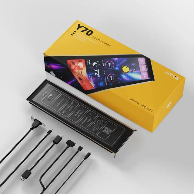 Alt view image 7 of 7 - Y70 Touch Infinite Display Upgrade Screen Kit for PC Case - 14.9" IPS Display - 2.5K Resolution - 60Hz - 10-Point Touch - Pitch Black