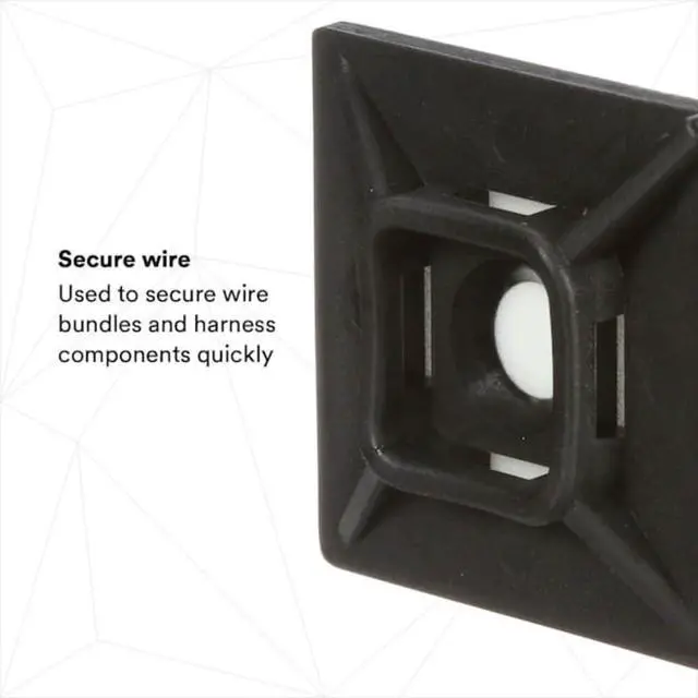 Alt view image 3 of 7 - Cable Tie Base, Nylon 6/6, Black, 0.99 in L CTB1X1BKA-C - 1 Each