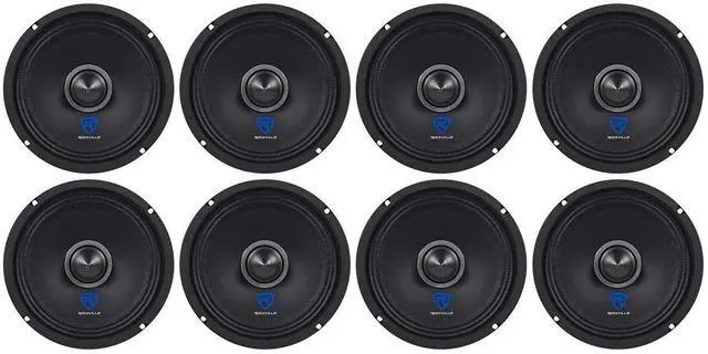 Main image of RXM64 6.5" 4-Ohm Car Audio Mid-Bass/Midrange Speaker, 8-Pack | 150W Peak / 75W RMS, Kevlar Cone, 1.5" CCAR Voice Coil, 60 Oz Magnet, Wire Mesh Grille, 100dB, 125Hz-10kHz