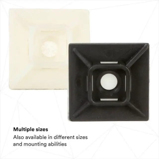 Alt view image 7 of 7 - Cable Tie Base, Nylon 6/6, Black, 0.99 in L CTB1X1BKA-C - 1 Each