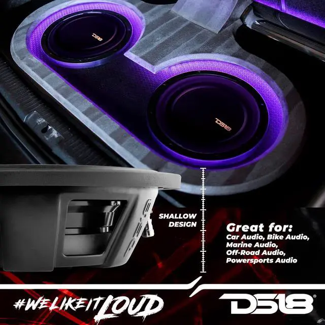 Alt view image 3 of 7 - PSW12.4D 12" Shallow Mount Subwoofer 1200 Watts Max Power 600 Watts RMS Dual Voice Coil 4+4 OHMS Water Resistant - Best Sub for Tight Spaces in Car & Trucks - 1 Speaker