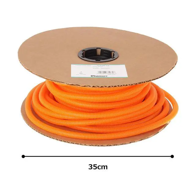 Alt view image 3 of 3 - Slit Wall Corrugated Loom Tubing, Orange, 100 ft. x 1 in. Dia