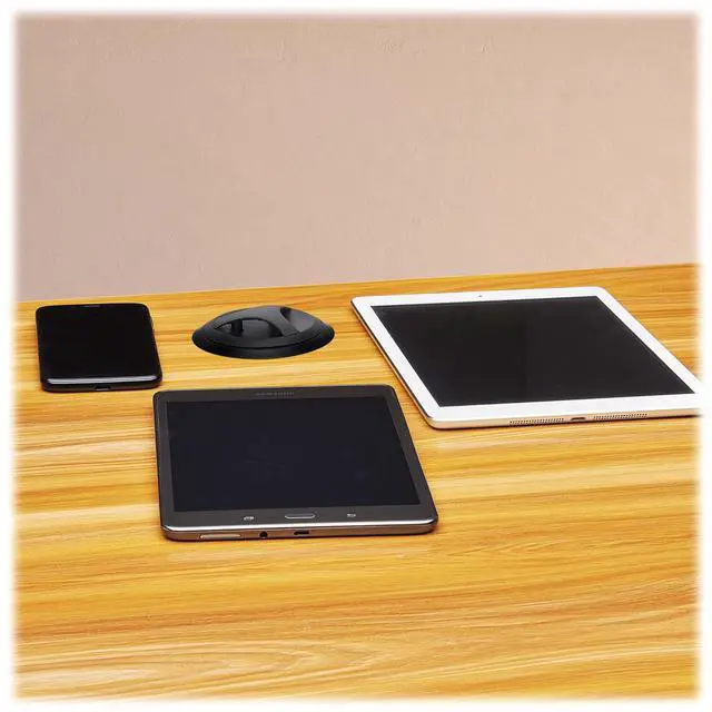 Alt view image 4 of 7 - Safe-IT Pop-Up Desktop Charging & Power Strip Grommet Desk Cord Cable Hole Cover, 2 Standard Outlets + 2 USB-A Charging, 6 Foot Cord, (PS22POPAM)