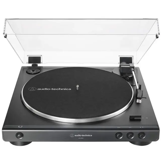 Alt view image 2 of 5 - AT-LP60X-BK Fully Automatic Belt-Drive Stereo Turntable 33-1/3 & 45 RPM - Black Bundle with 1 Year Extended Protection Pack