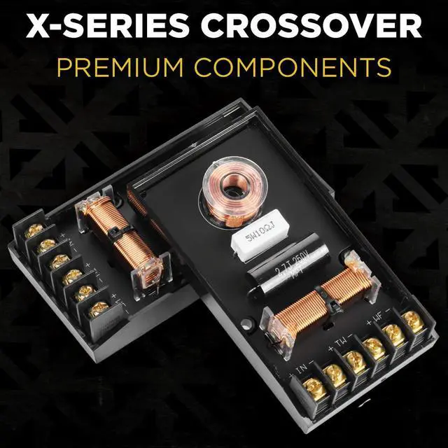Alt view image 5 of 7 - ® XSP65KIT 6.5" Car Speakers, 600W Max, 200W RMS, 2-Way 6-1/2 inch Component System w/ 1" Silk Dome Tweeters & Passive X-Overs, Easy to Install in Cars/Trucks/Doors (Pair)