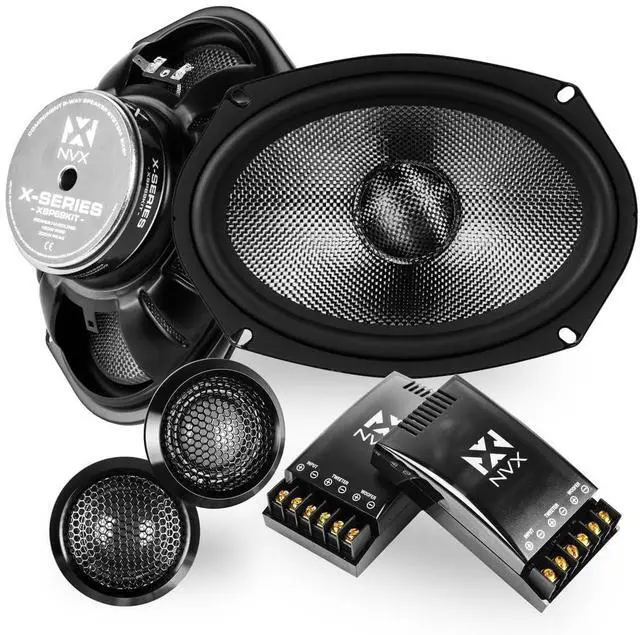 Main image of ® XSP69KIT 6x9 Car Speakers, 600W Max, 300W RMS, 2-Way Component System w/ 1" Silk Dome Tweeters & Passive X-Overs, Easy to Install in Cars/Trucks/Doors (Pair)