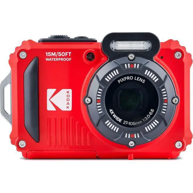 Alt view image 2 of 7 - Kodak PIXPRO WPZ2 Waterproof, Shockproof & Dustproof Camera (Red) 16MP 4X Optical Zoom, Full HD Video + 32GB Memory Card, Camera Case & Microfiber Cloth