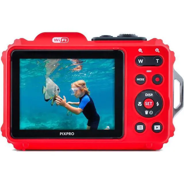 Alt view image 4 of 7 - Kodak PIXPRO WPZ2 Waterproof, Shockproof & Dustproof Camera (Red) 16MP 4X Optical Zoom, Full HD Video + 32GB Memory Card, Camera Case & Microfiber Cloth