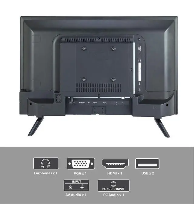 Alt view image 5 of 7 - SC-2411 23.6" DLED HDTV with Built-in Dual Tuners, HDMI Input, 1080p Resolution, 178° Viewing Angle, USB Compatible, Remote Control and AC/DC Compatibility