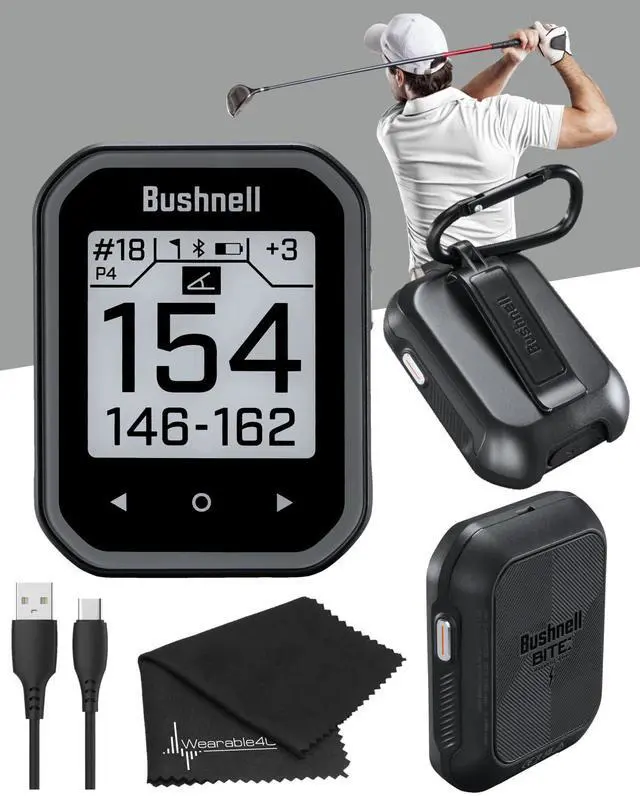 Main image of Bushnell Phantom 3 GPS Rangefinder Black with BITE Magnetic Mount and GreenView with Lens Cleaning Cloth Bundle