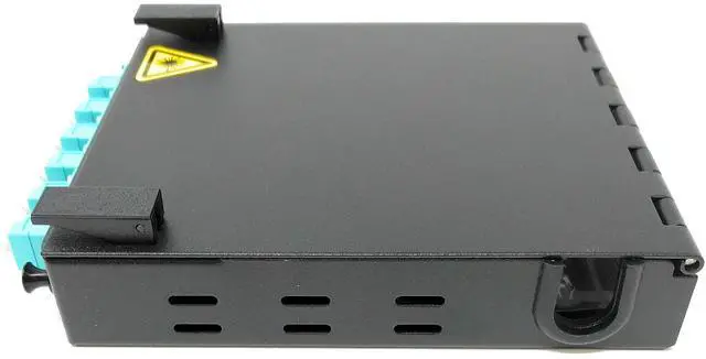 Alt view image 4 of 5 - 12 Port Wall Mount Fiber Enclosure with Splicing Module OM3 Multimode LC-UPC Kit (Includes a 1 Meter 12 Strand LC-UPC OM3 Pigtail and 6 Port Duplex OM3 LGX Loaded Panel