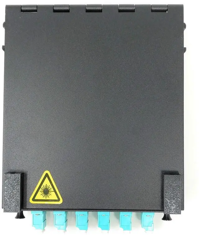 Alt view image 2 of 5 - Wall Mount Fiber Enclosure with Splicing Module and Loaded 6 Port LC-UPC OM3 Multimode Duplex LGX Panel