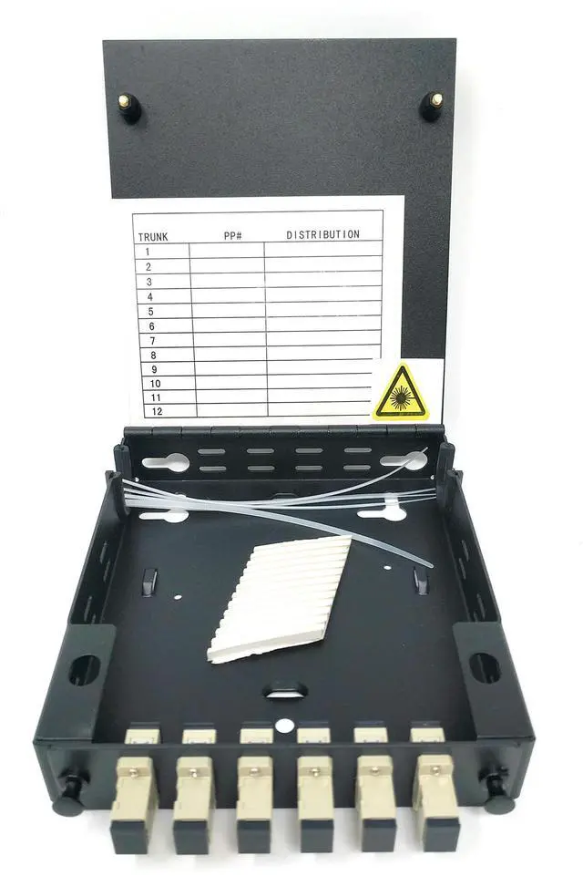 Alt view image 2 of 5 - Wall Mount Fiber Enclosure with Splicing Module and Loaded 6 Port SC-UPC OM1/OM2 Multimode LGX Panel
