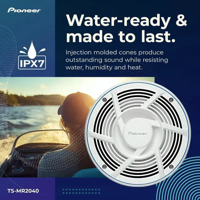 Alt view image 3 of 6 - TS-MR2040 8" Marine Speakers for Boats 200W Max