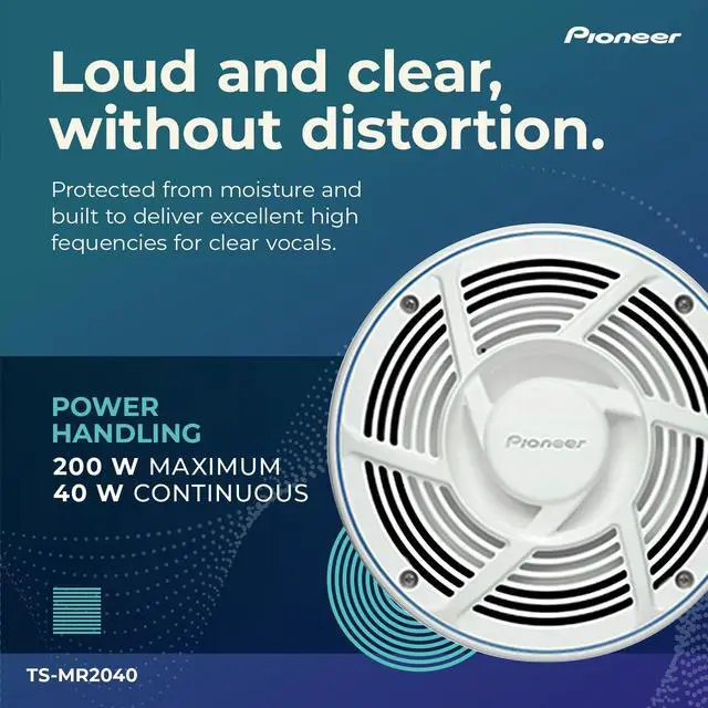 Alt view image 4 of 6 - TS-MR2040 8" Marine Speakers for Boats 200W Max