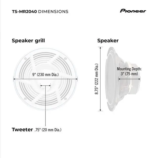 Alt view image 6 of 6 - TS-MR2040 8" Marine Speakers for Boats 200W Max