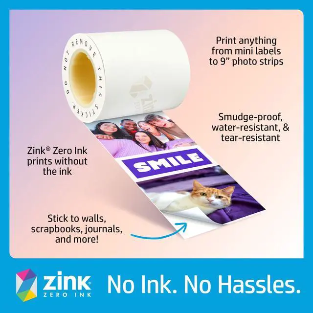 Alt view image 6 of 7 - Sprocket Panorama Instant Portable Color Label & Photo Printer (Pink) Gift Bundle with case, Zink roll, Photo Album, Markers, Stickers and Frames