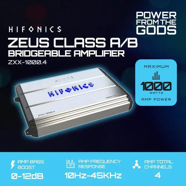 Alt view image 3 of 7 - 1000 Watt 4 Channel Class A/B Bridgeable Car Amp Amplifier | Built for Dependable Automotive Use