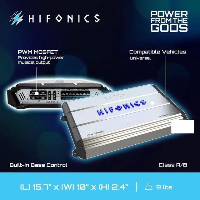 Alt view image 5 of 7 - 1000 Watt 4 Channel Class A/B Bridgeable Car Amp Amplifier | Built for Dependable Automotive Use