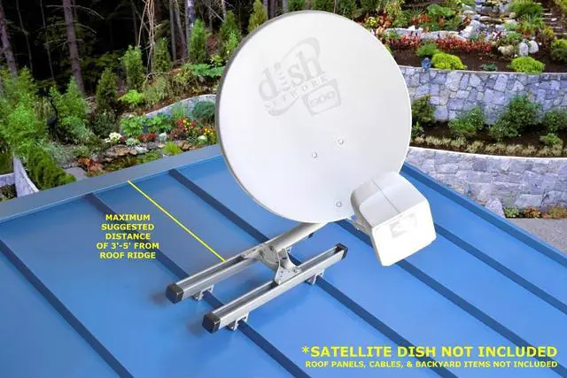Alt view image 4 of 6 - SataMount Non-Penetrating Starlink Dish Mount Standing-Seam Metal Roof Clamp, Long-Lasting Unistrut Defender Finish